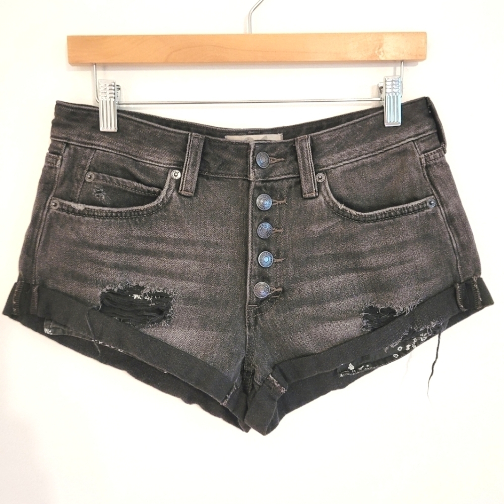 We The Free by Free People black denim shorts size 26 button fly